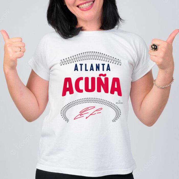 Ronald Acuna Jr. Atlanta Name & Number Women T-Shirt