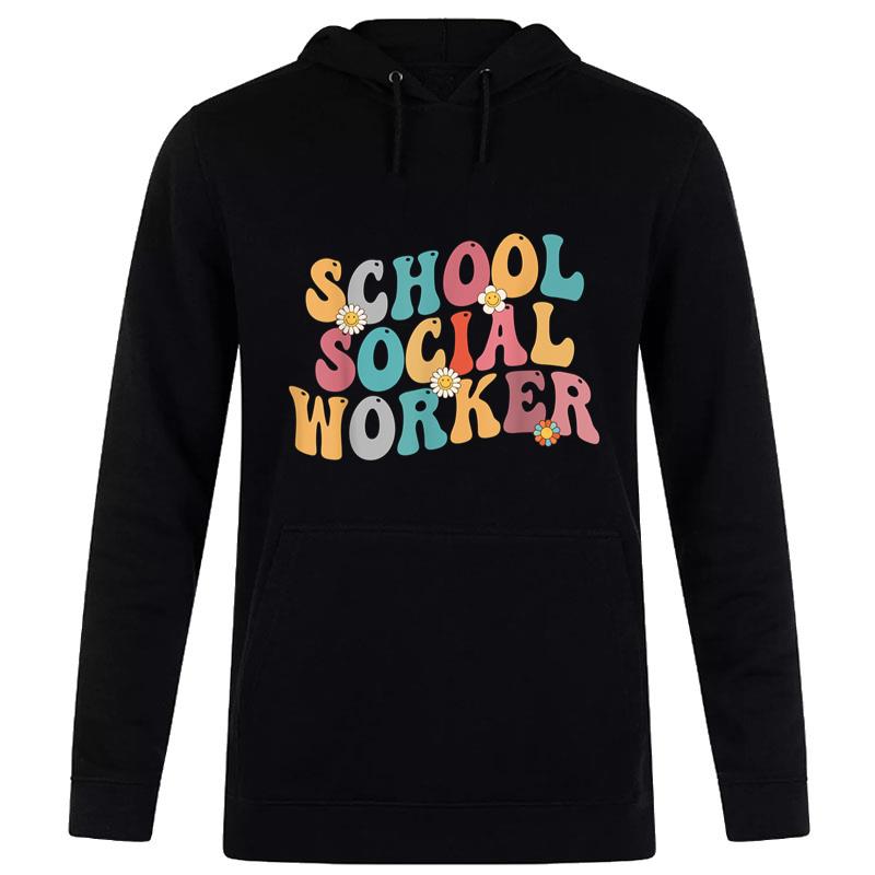 School Social Worker Groovy Retro Appreciation Social Work Women T-Shirt