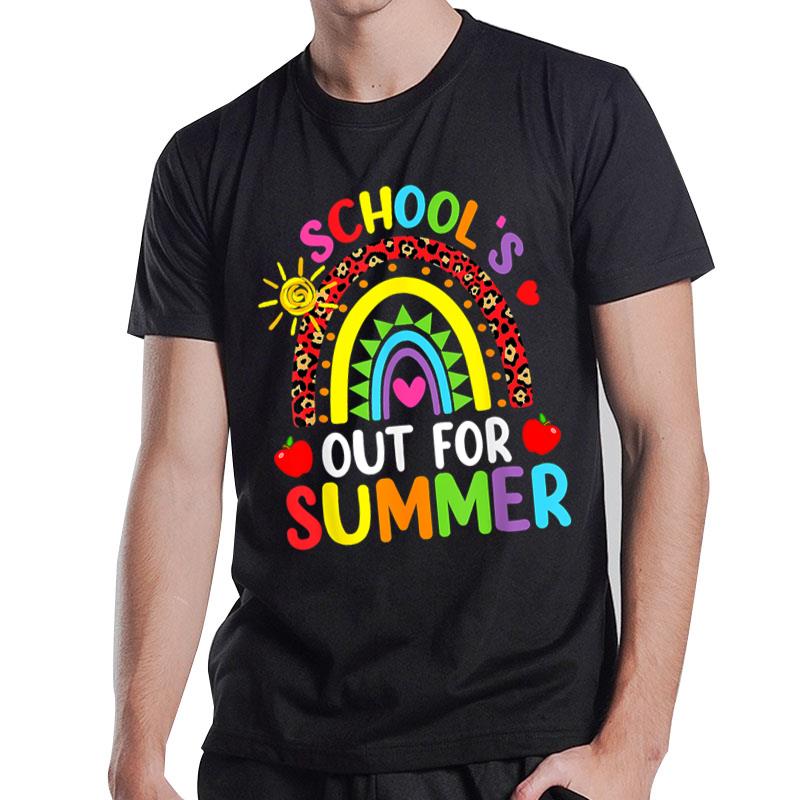 Schools Out Summer Rainbow Last Day Of School Teacher T-Shirt