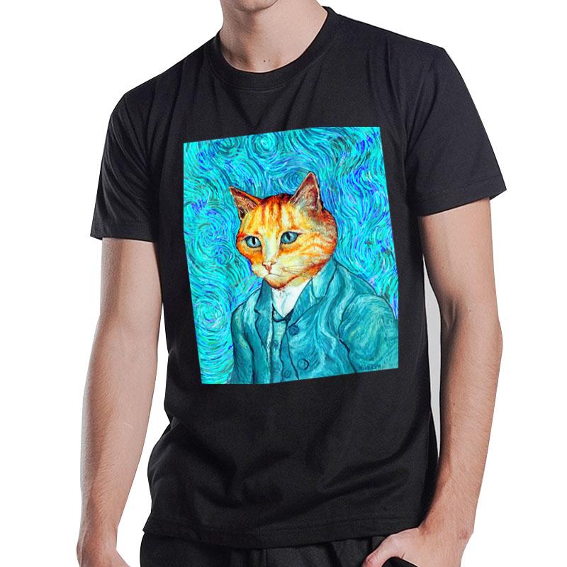 Self Portrait Cat Van-Gogh Art Cat Graphic Cat Lovers T-Shirt