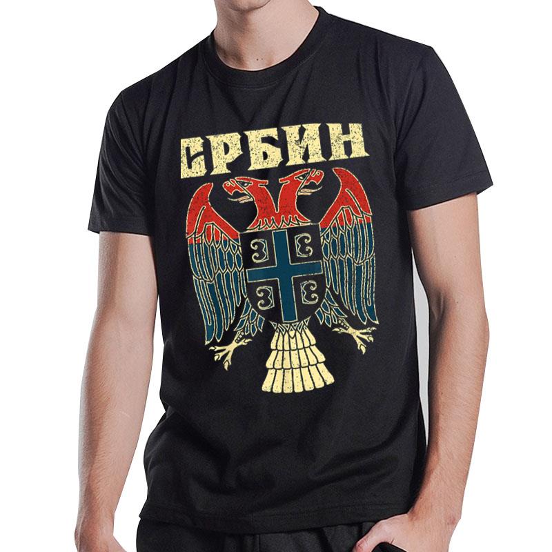 Serbia Srbija Serbian Serb Srbin Eagle Flag Cccc Cyrillic T-Shirt