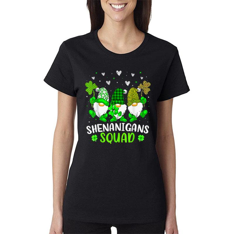 Shenanigans Squad St Patrick'S Day Gnomes Green Funny Women T-Shirt