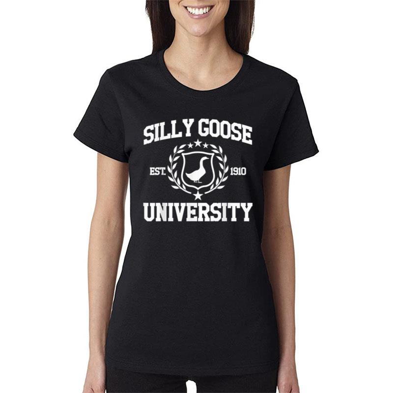 Silly Goose University Meme Boy Girl Funny Joke Playful Women T-Shirt