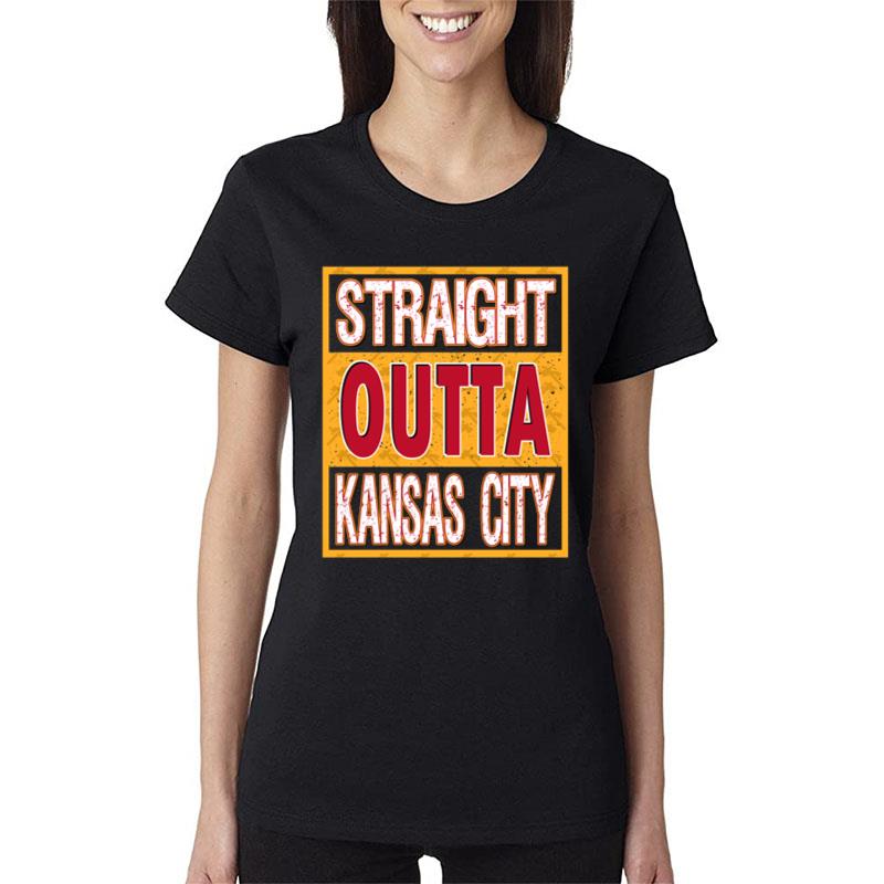 Smack Apparel Kansas City Football Fans. Straight Outta Kansas City Red (Sm 5X) Women T-Shirt