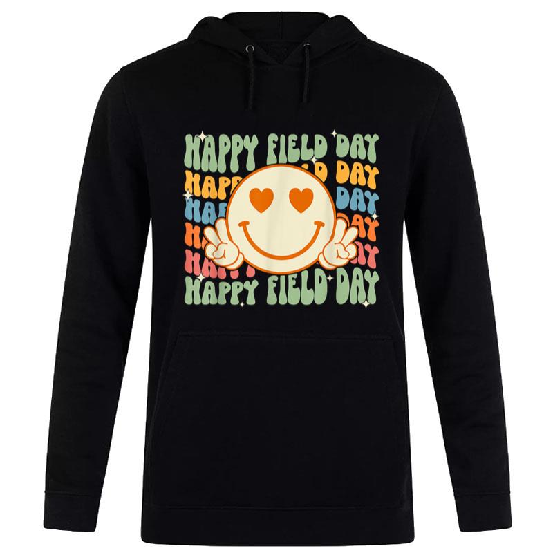 Smile Face Happy Field Day Retro Groovy Field Day 23 Hippie Women T-Shirt