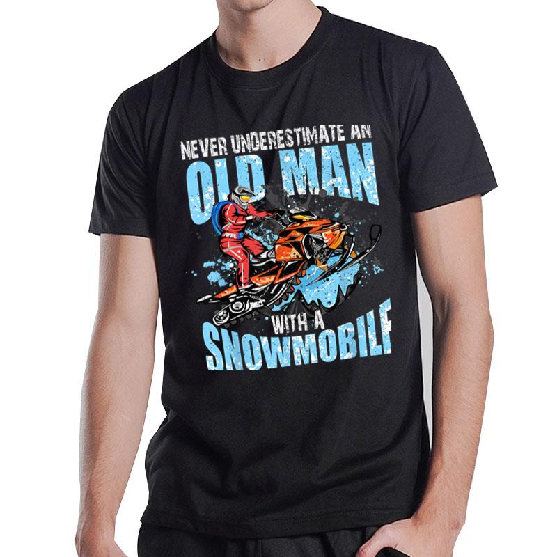 Snowmobile Gear Old Man Beard Snowmobile Helmet Snowmobiles T-Shirt