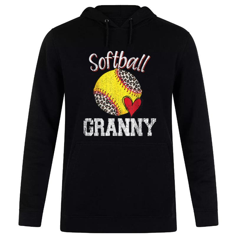 Softball Baseball Granny  Leopard Mother's Day Gifts Women T-Shirt