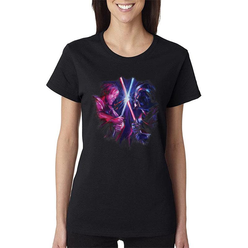 Star Wars Obiwan Kenobi Darth Vader Duel Painted Women T-Shirt