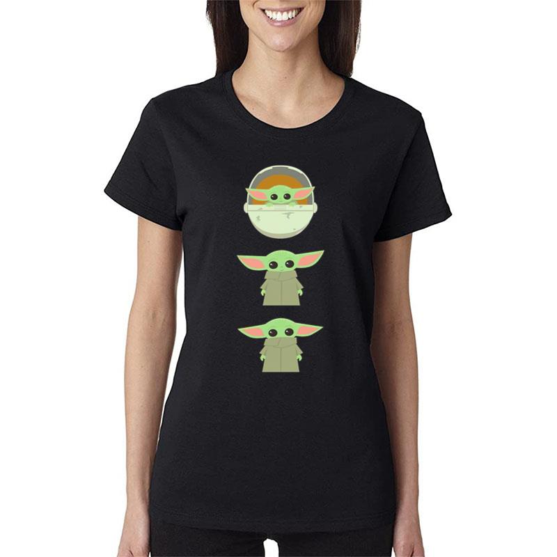 Star Wars The Mandalorian The Child Cartoon Poses Women T-Shirt