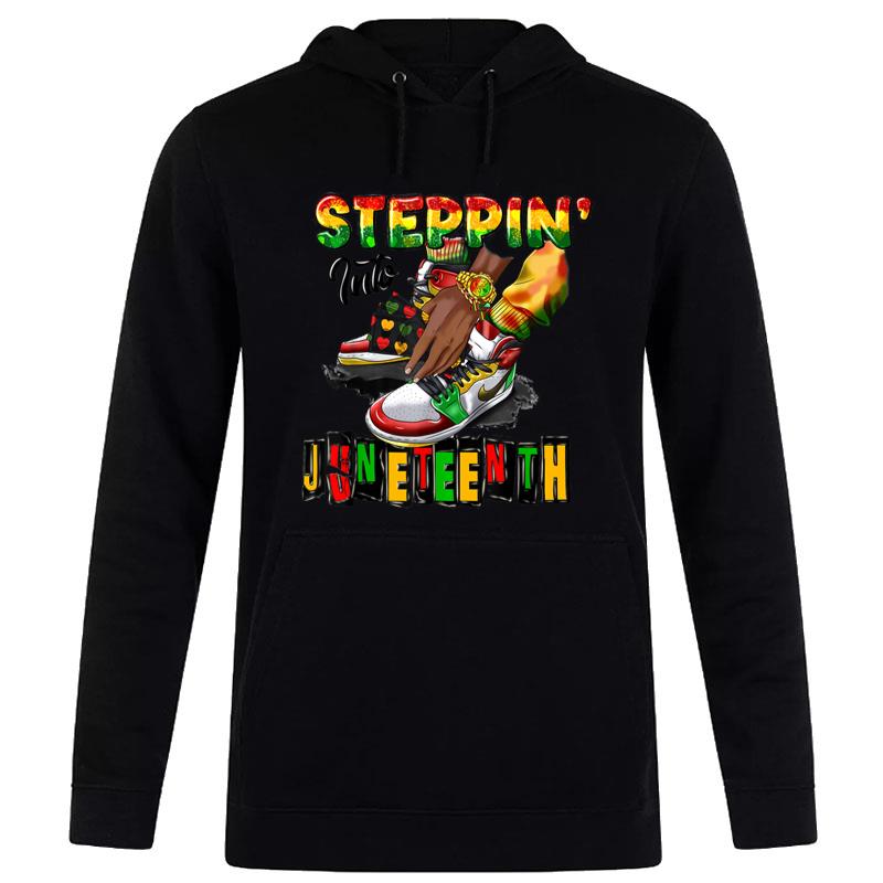 Stepping Into Juneteenth African American Black Shoes Hoodie