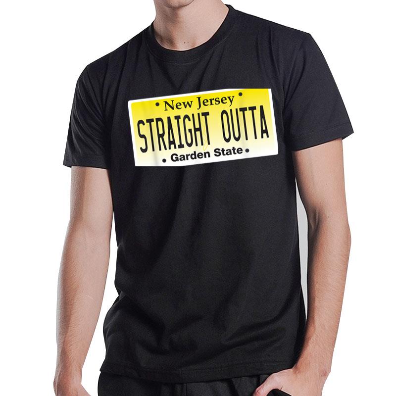 Straight Outta Jersey New Jersey Nj License Plate Graphic T-Shirt