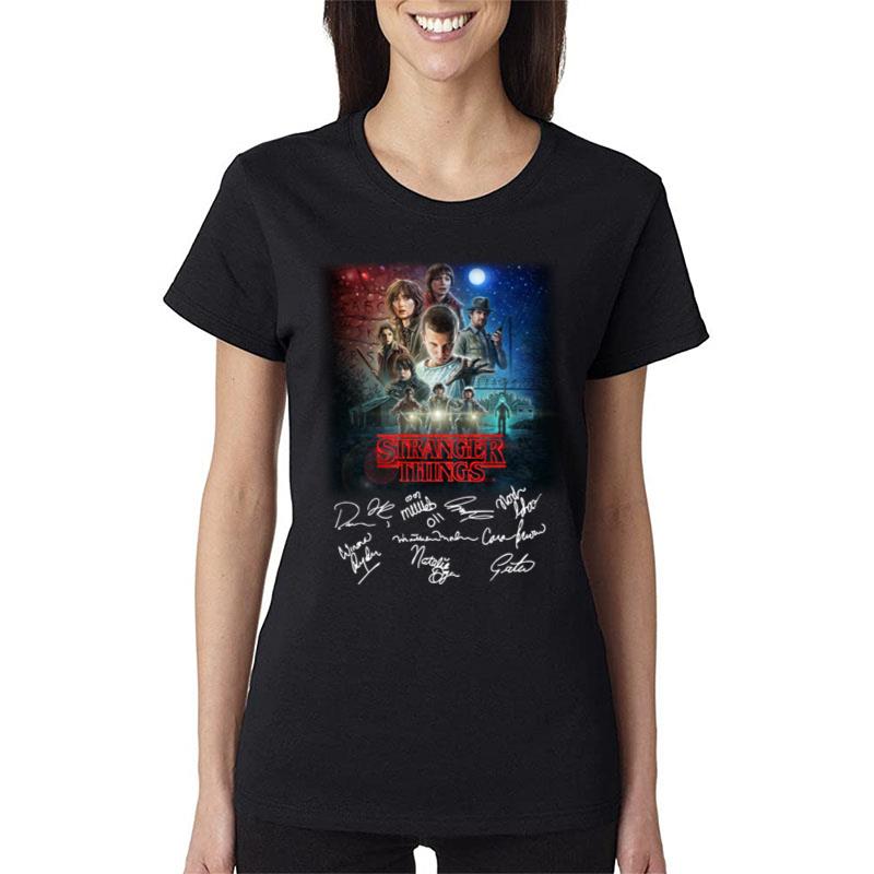 Stranger Things All Character Signature Women T-Shirt