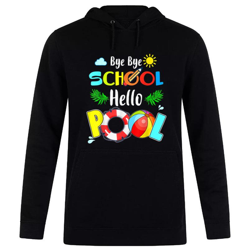 Summer Time Goodbye School Hello Pool Mermaid Students Funny Women T-Shirt