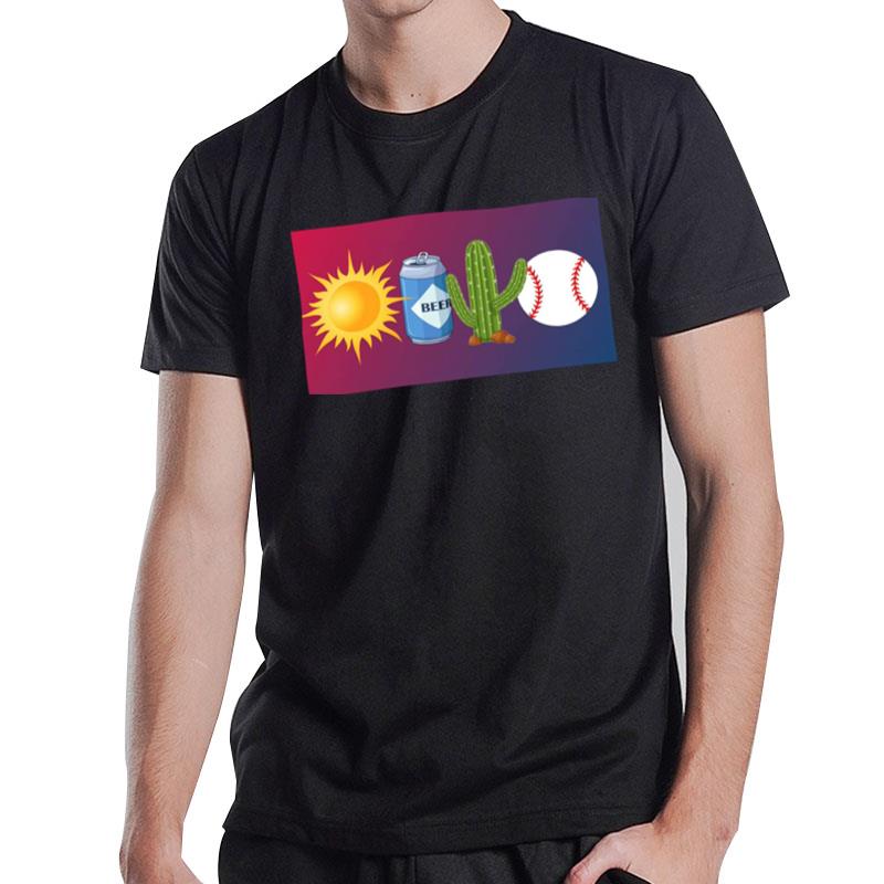 Sun Beer Cactus Baseball T-Shirt