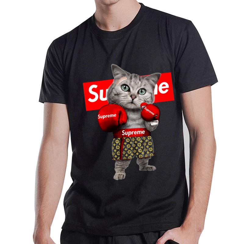 Supreme Boxing Cat Funny T-Shirt