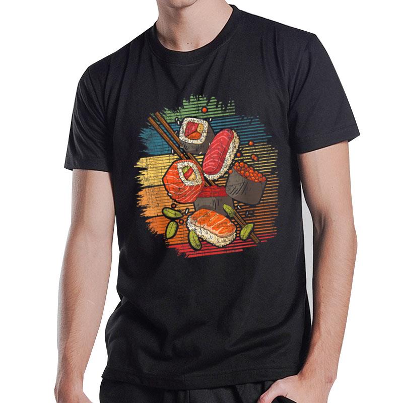 Sushi Retro Art Japan Japanese Food Lover Cuisine Chef T-Shirt