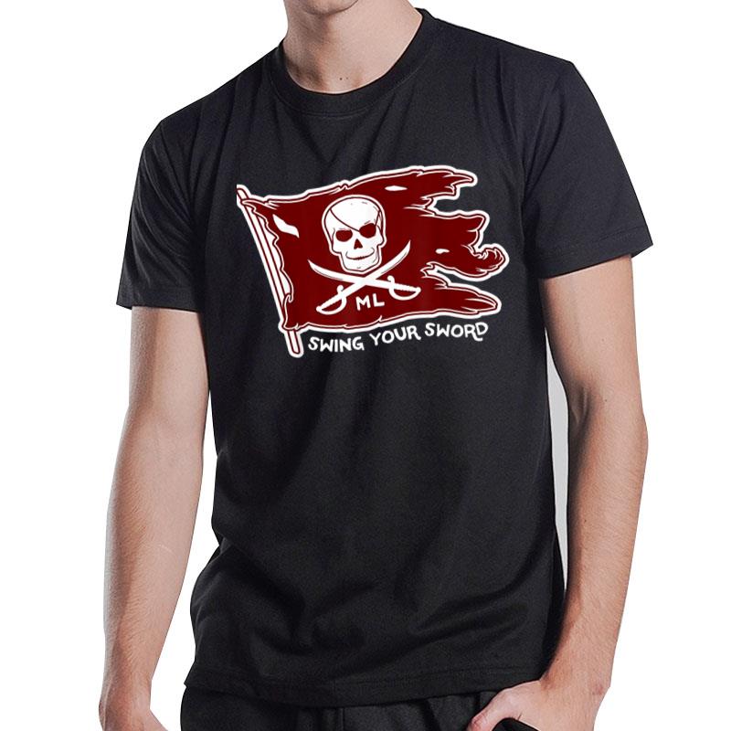 Swing Your Sword Pirate Flag Mississippi Helmet Tribute T-Shirt