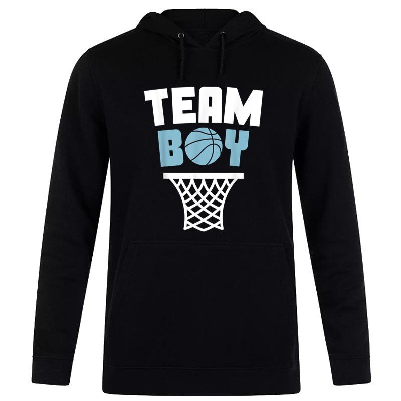 Team Boy Basketball Gender Reveal Blue Baby Shower Party Women T-Shirt