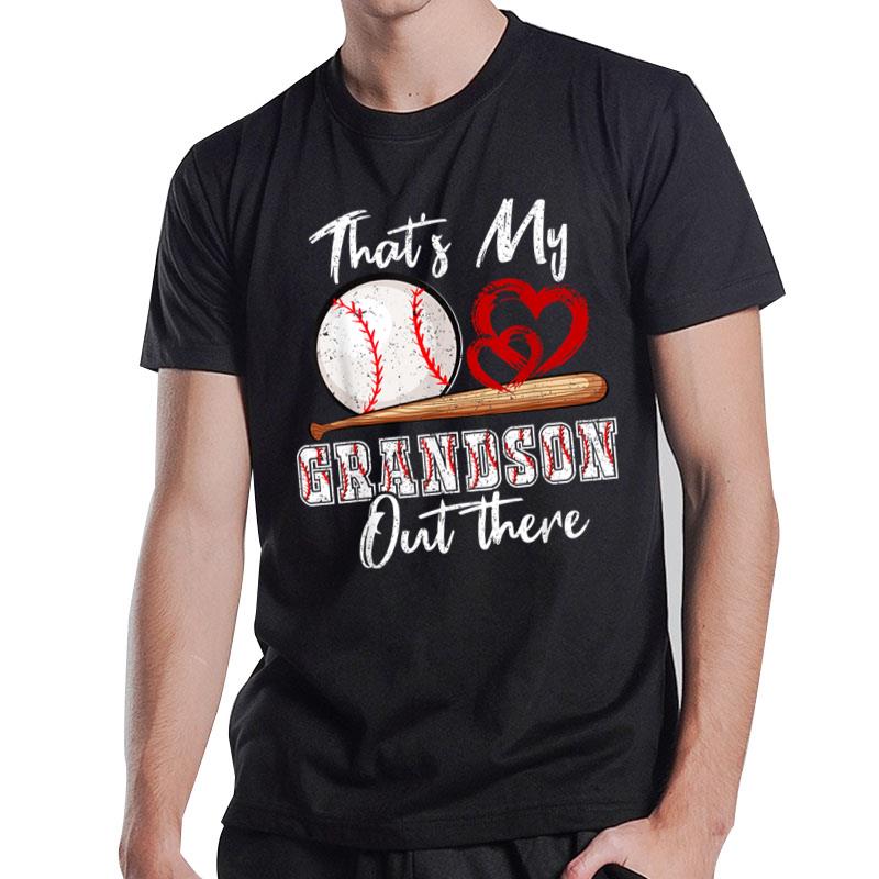 That's My Grandson Out There Baseball Grandma Womens T-Shirt