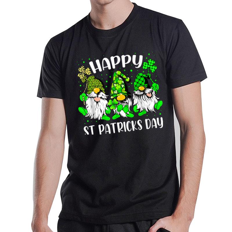 Three Gnome Happy St Patricks Day Irish Shamrock Leprechaun T-Shirt