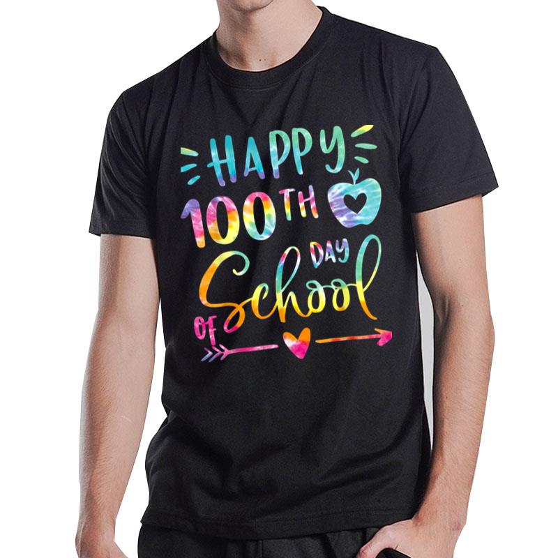 Tie Dye Happy 100Th Day Of School Teacher Student 100 Days T-Shirt