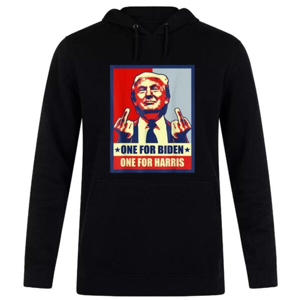 Trump Middle Finger Biden Harris Republican American Flag Hoodie