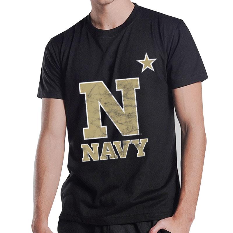 US Naval Academy Navy Midshipmen Distressed Primary T-Shirt