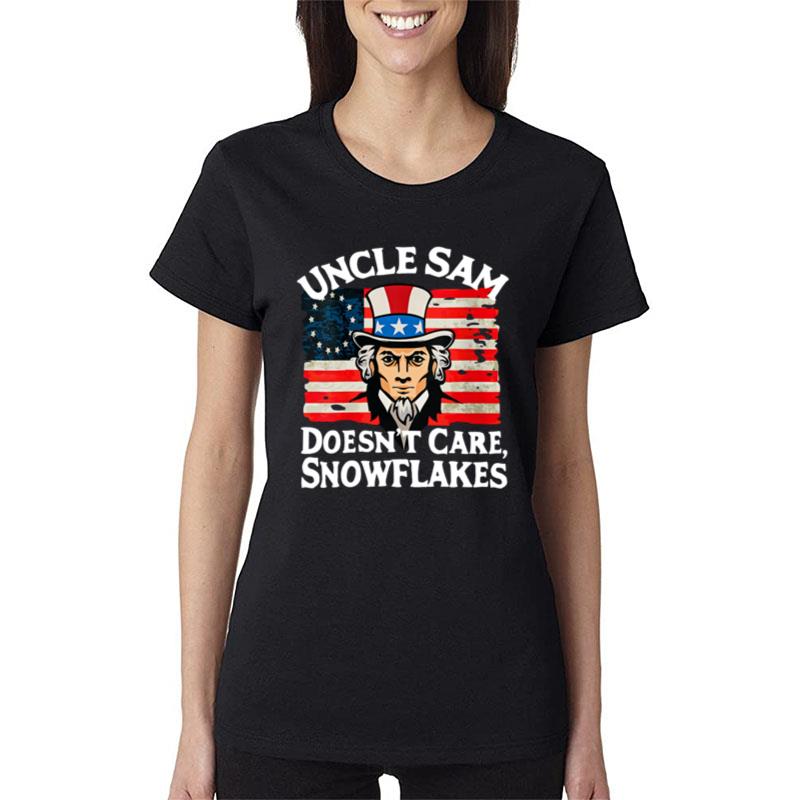 Uncle Sam Doesn't Care Snowflakes Women T-Shirt