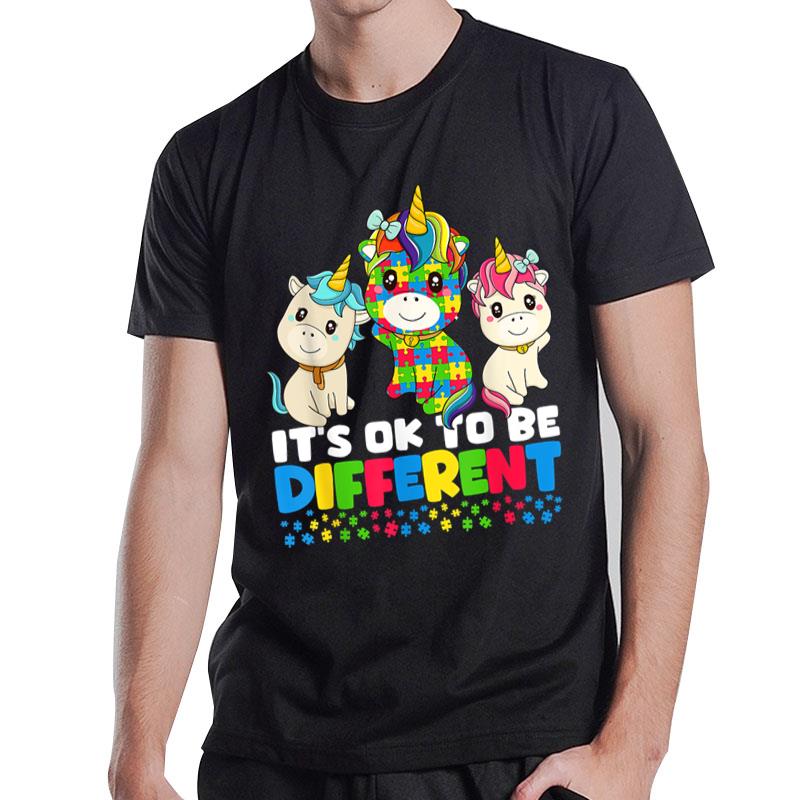 Unicorn Autism Awareness , Itu2019s Ok To Be Different T-Shirt