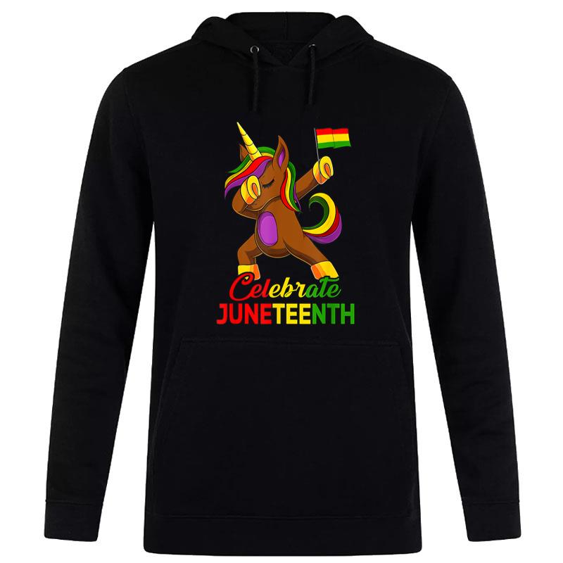 Unicorn Dabbing Juneteenth Celebrate Black Hoodie