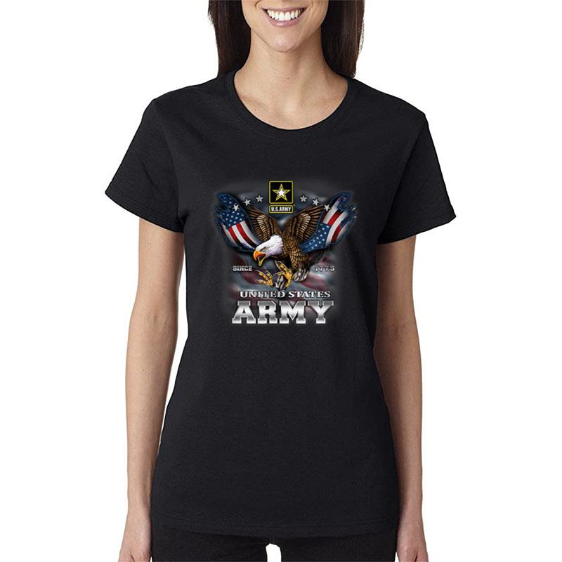 Us Army Since 1775 Eagle With American Flag Wings Proud Women T-Shirt