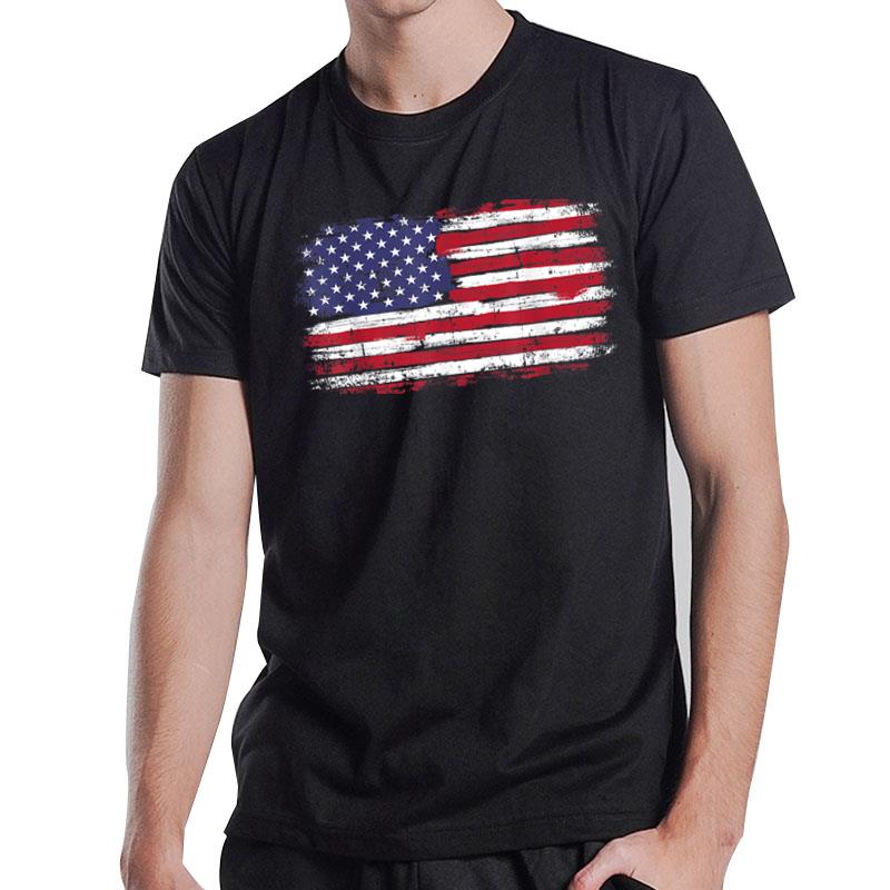 Us Flag Vintage For American Independence Day On 4Th Of July T-Shirt
