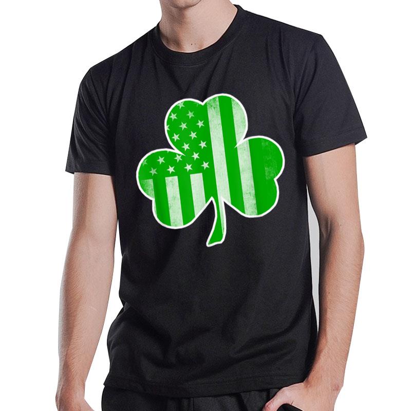 Usa Flag Shamrock Green Clover Boy Girl T-Shirt