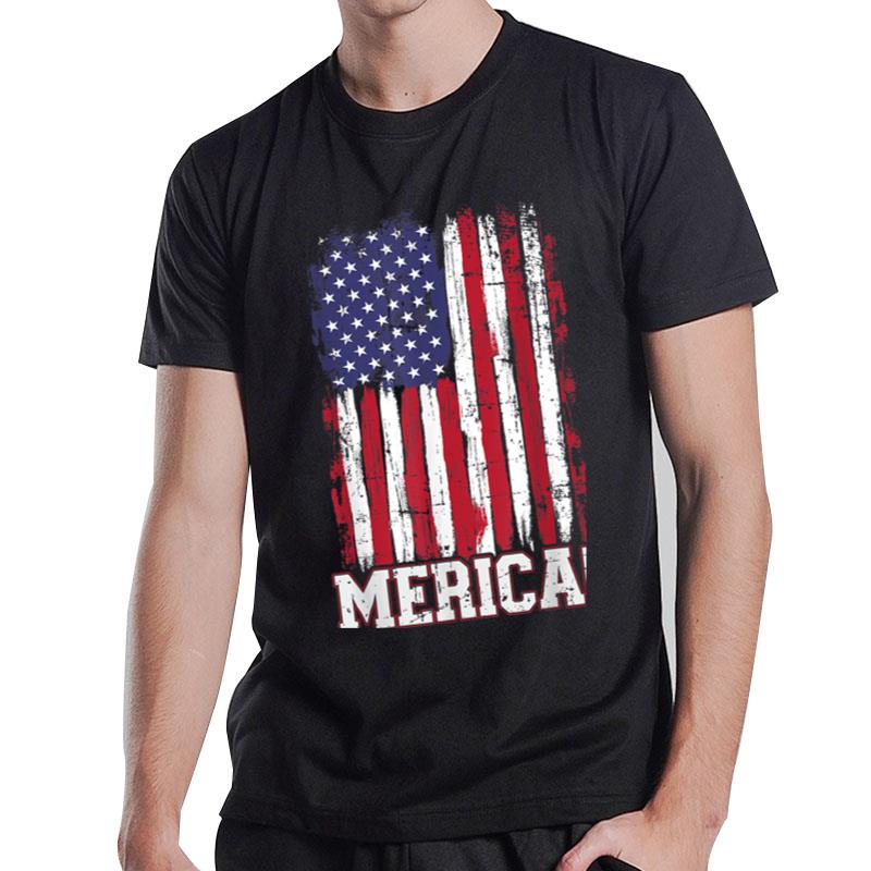 Usa Merica Flag For Patriotic Independence Day 4Th Of July T-Shirt