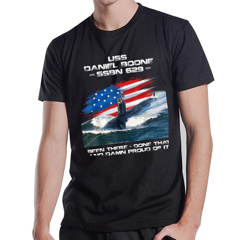Uss Daniel Boone Ssbn629 American Flag Submarine Veteran T-Shirt