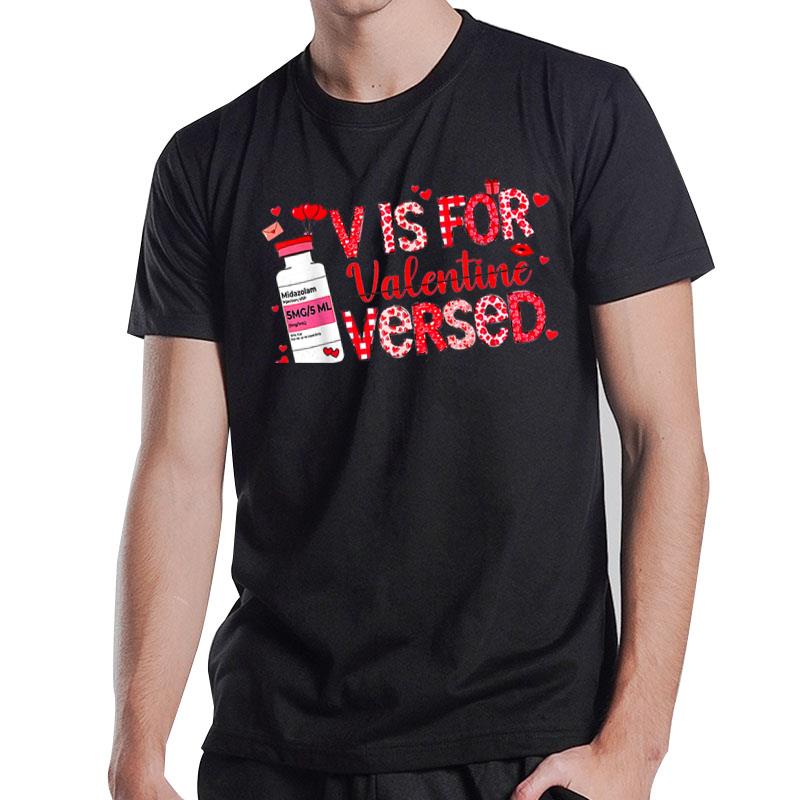 V Is For Versed Leopard Valentine'S Day Matching Men Women T-Shirt