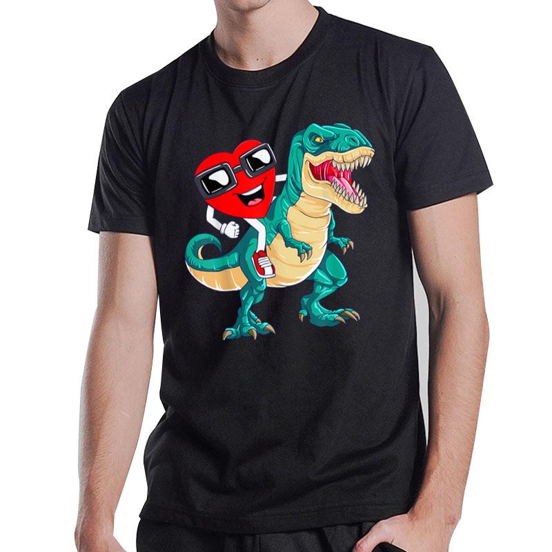 Valentine Day Trex Dinosaur I Steal Hearts T-Shirt