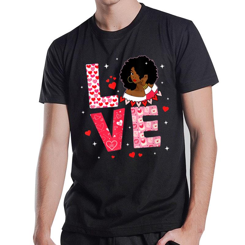 Valentine Days Black African American Costume Melanin Wome T-Shirt