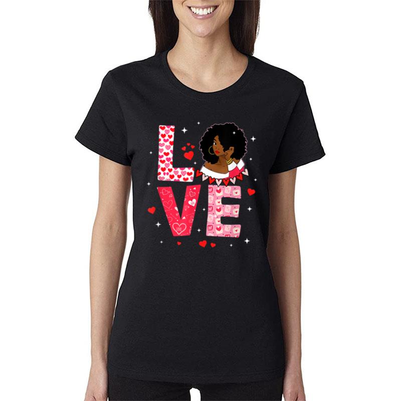 Valentine Days Black African American Costume Melanin Wome Women T-Shirt