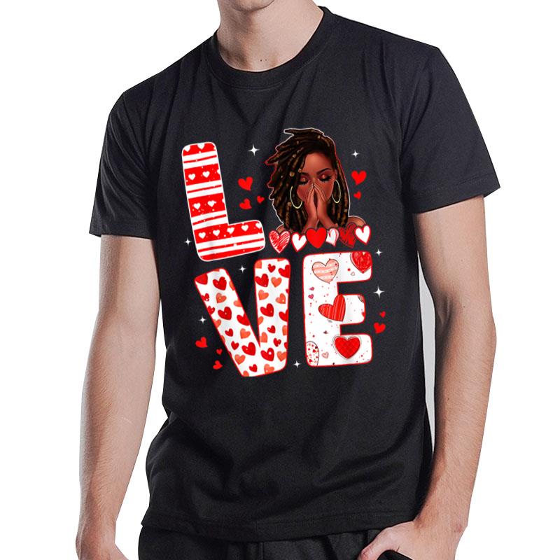 Valentine Days Black African American Costume Melanin Women T-Shirt