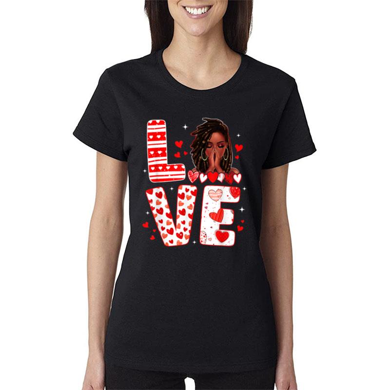 Valentine Days Black African American Costume Melanin Women Women T-Shirt