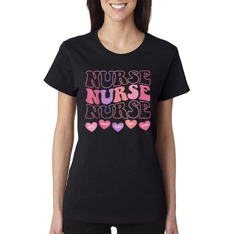 Valentine Er Icu Nicu Rn Nurses Women Retro Nursing Medical Women T-Shirt