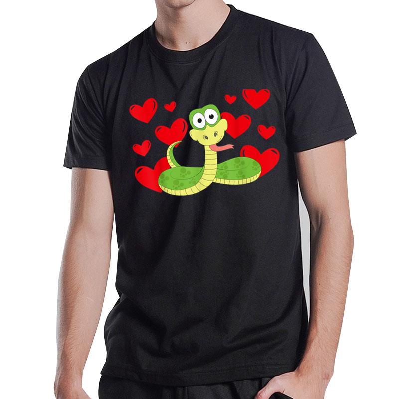 Valentine'S Day Hearts Love Snake Animal Lovers Women T-Shirt