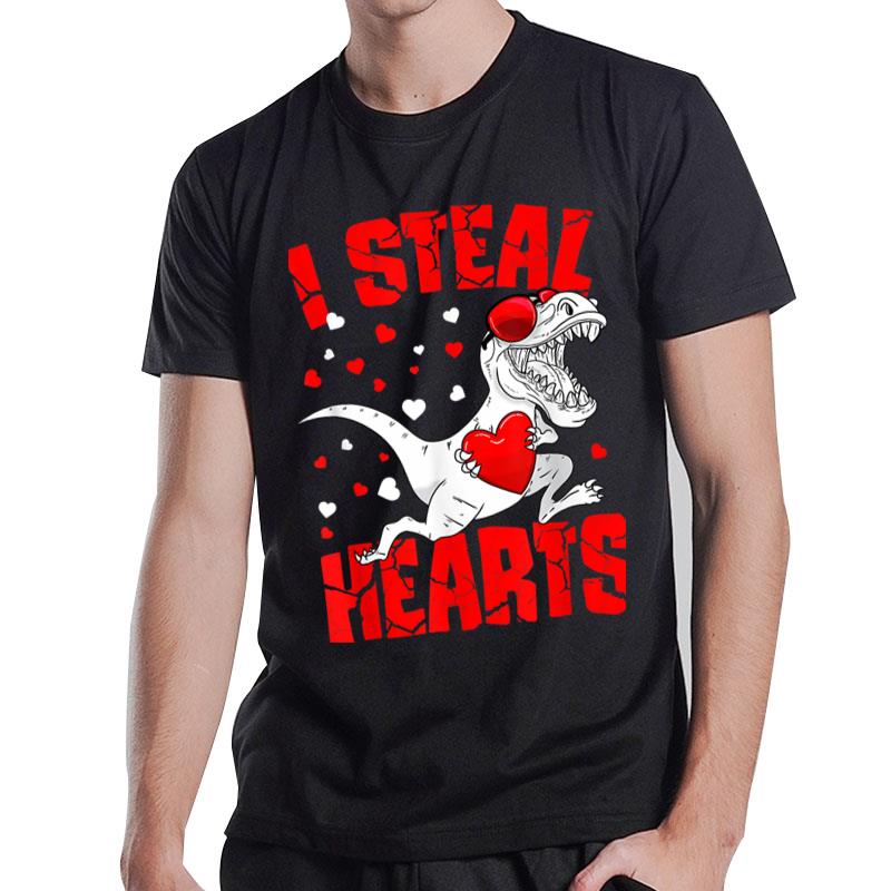 Valentines Day I Steal Hearts T-Rex  Gifts T-Shirt