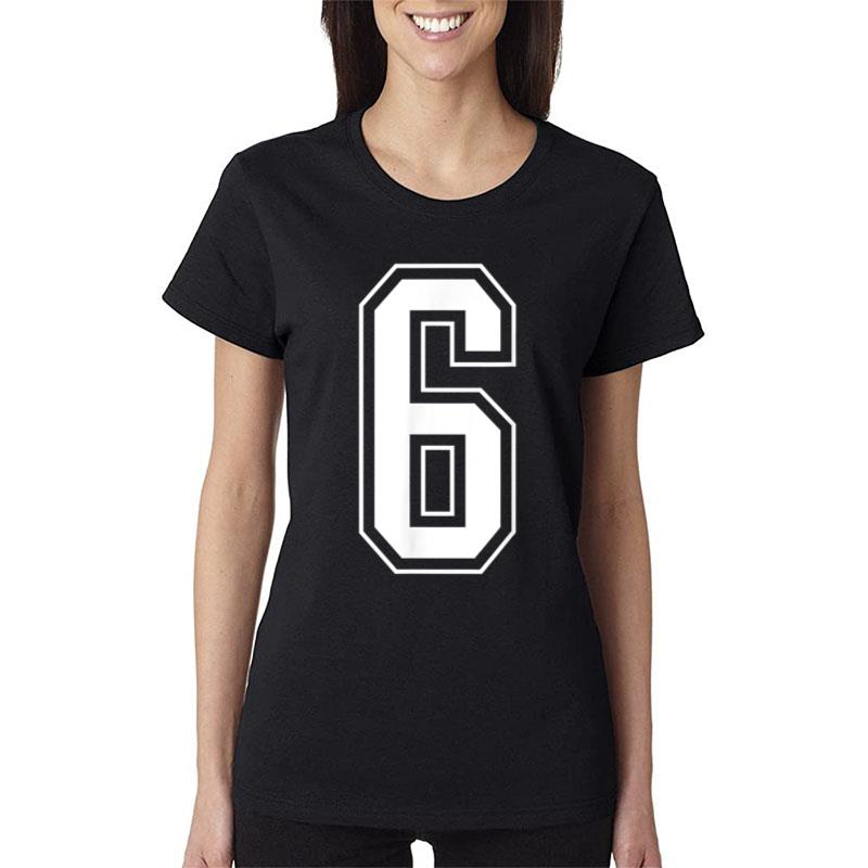 Varsity Jersey Number 6 Women T-Shirt