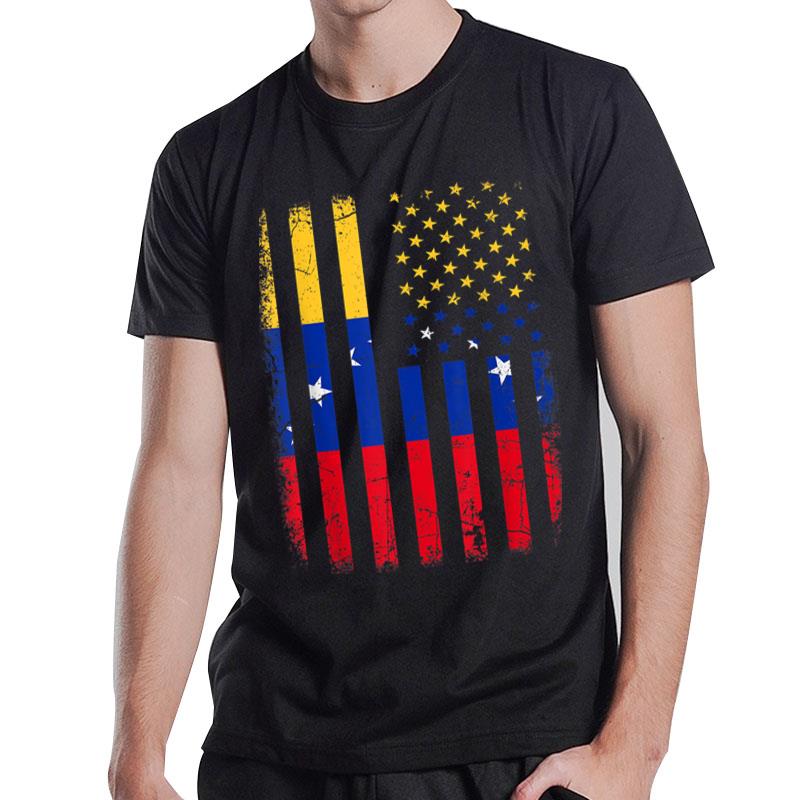 Venezuelan American Flag Venezuelan Roots Venezuela America T-Shirt