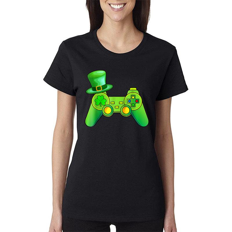 Video Game Controller Shamrock Patricks Day 2023 Gamer Women T-Shirt