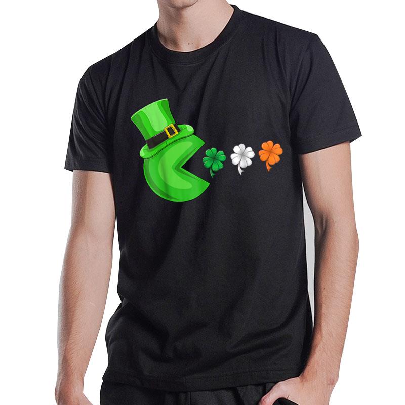 Video Game Shamrock Clovers St Patricks Day Lucky Gamer T-Shirt