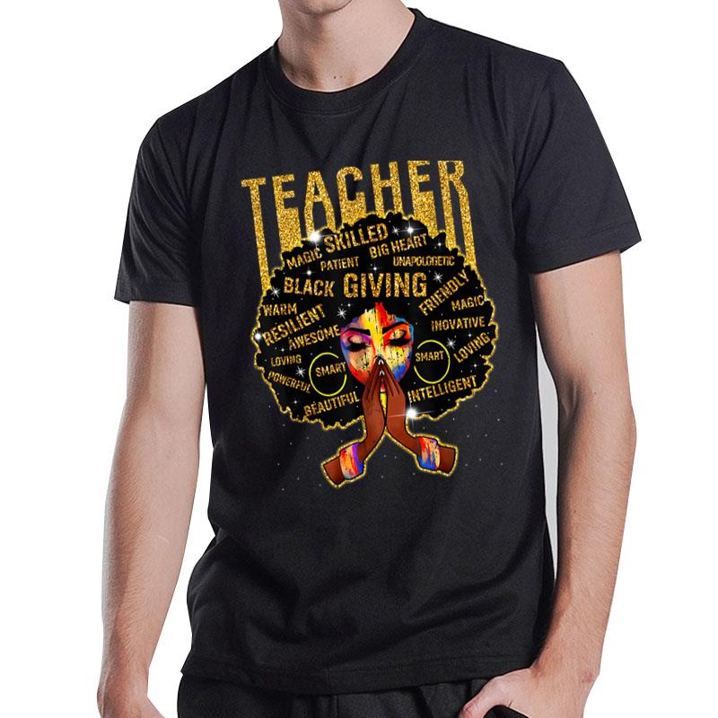 Vintage Afro Black History Month African American Teacher T-Shirt