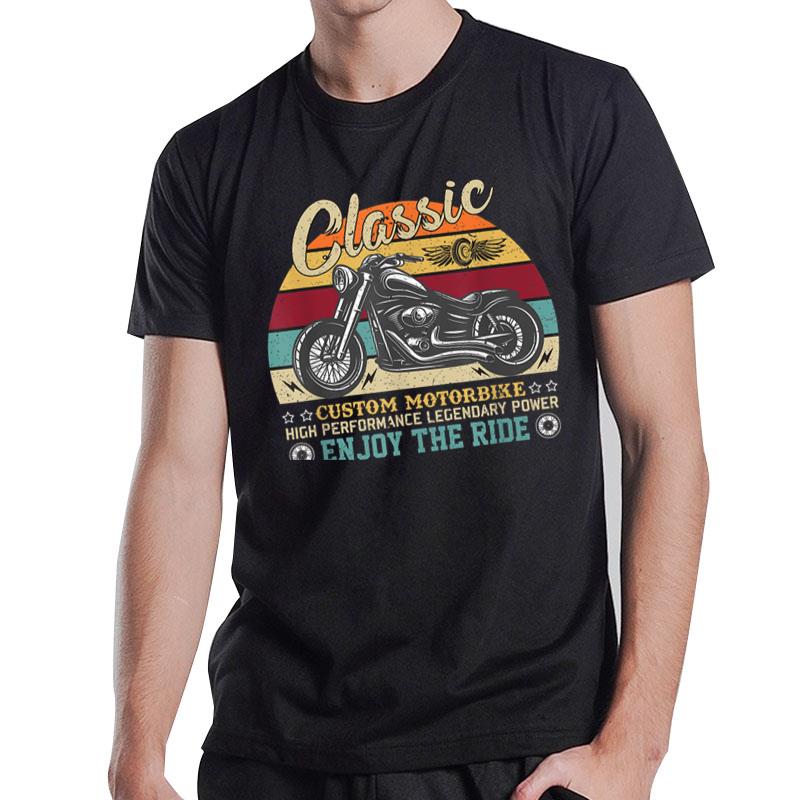 Vintage Classic Motorbike Enjoy The Ride Biker Rider Apparel T-Shirt